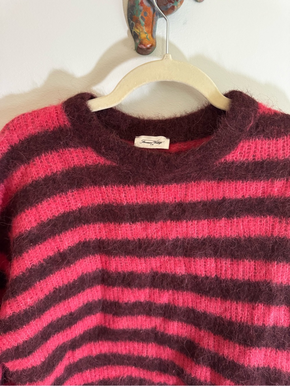 AMERICAN VINTAGE Pink & Burgundy Bymi Striped Sweater - Picture 5 of 8